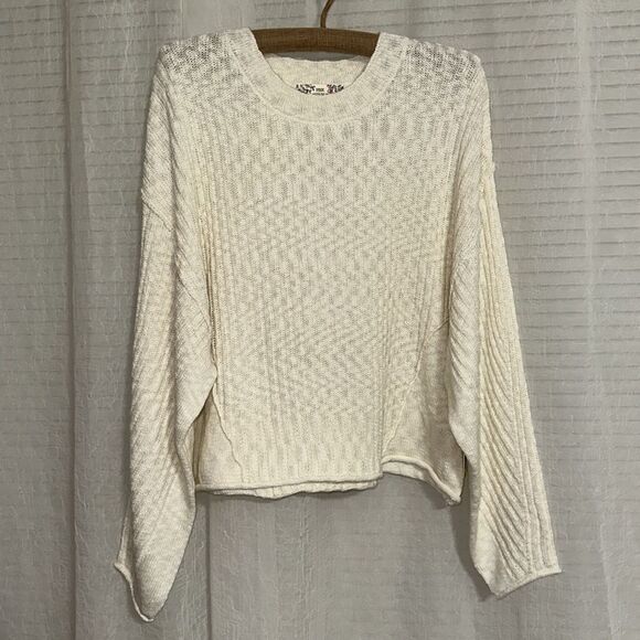 PINK REPUBLIC XL Juniors Crème Fresh Ivory Knit Boxy Fit Cropped Sweater - Picture 6 of 16